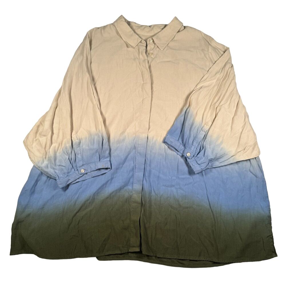 Rachel Comey x Target Womens Plus Size 3X Dip-Dye Long Sleeve Blouse